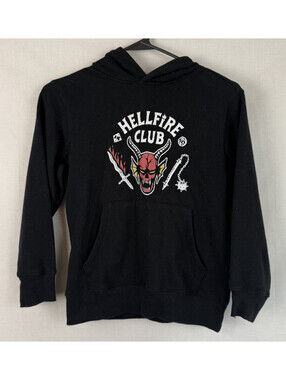 Stranger Things Hellfire Club Hoodie Youth M Red Graphic Devil Netflix Official